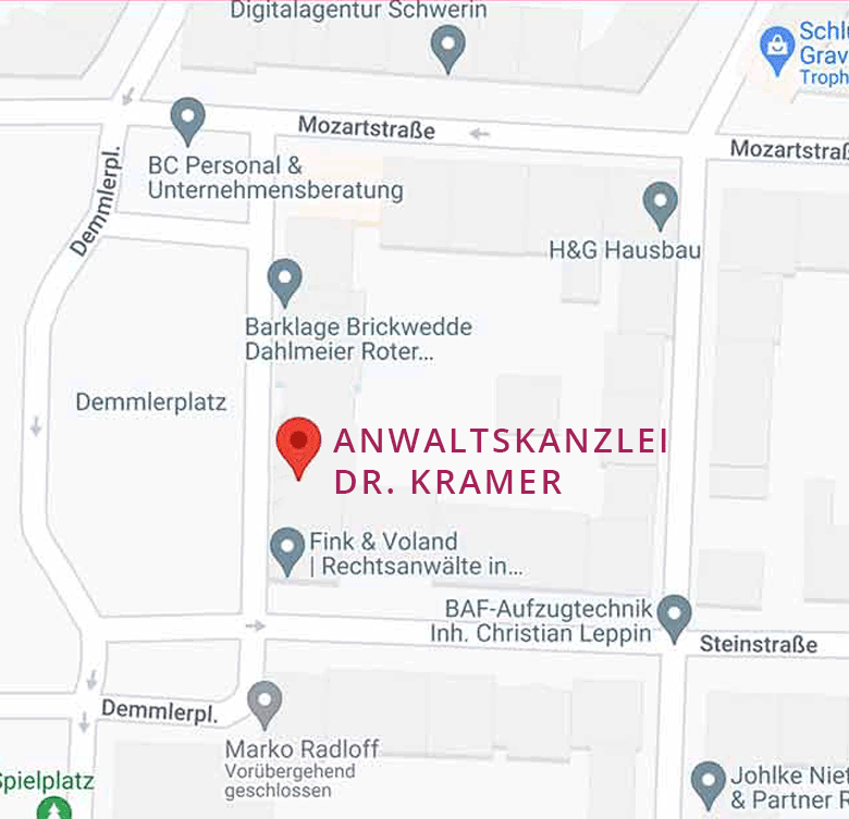 ANWALTSKANZLEI DR. KRAMER<br />

